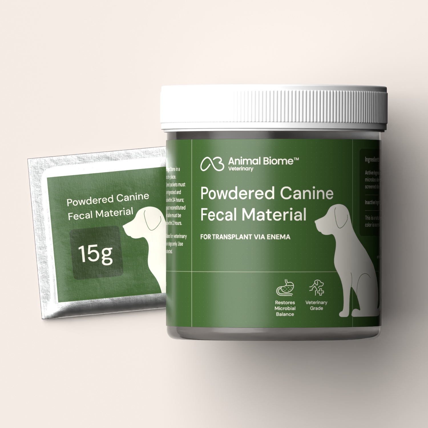 Powdered Fecal Material for Transplant via Enema (Canine)