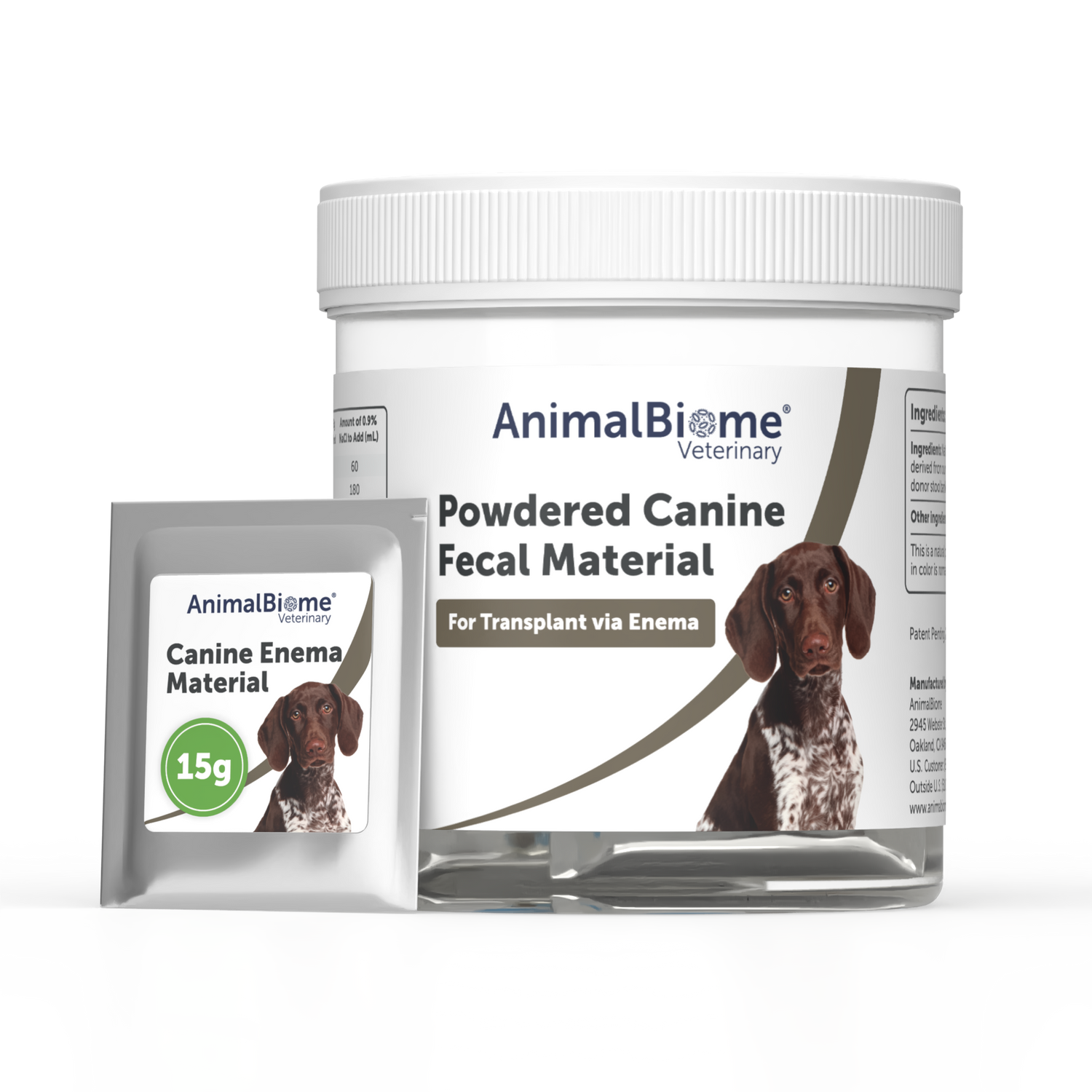 Powdered Fecal Material for Transplant via Enema (Canine)